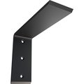 Ekena Millwork Countertop Support Steel Heavy Duty Bracket, Powder Coated Black 2 1/2"W x 8"D x 6"H BKTM02X08X06CSPBL